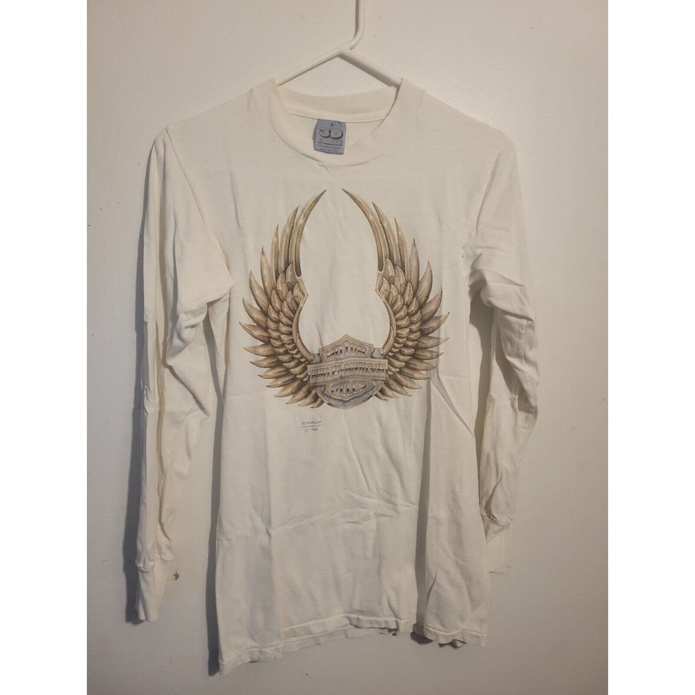 90S HARLEY DAVIDSON KNOXVILLE TENNESSEE 3D EMBLEM LONG SLEEVE TEE SHIRT SIZE...